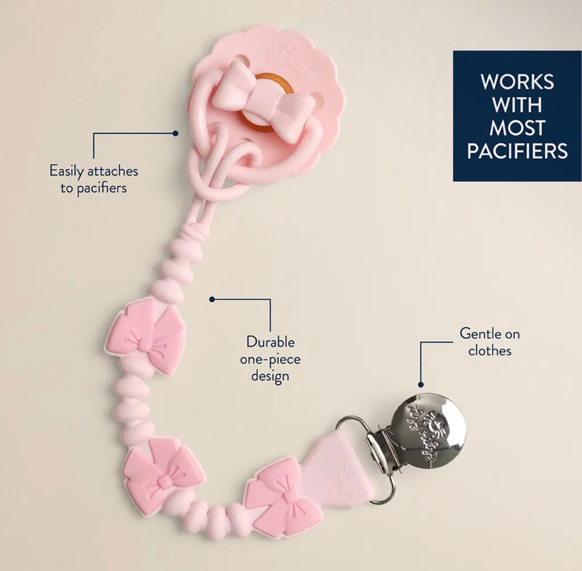Itzy Ritzy Paci Strap- Pink Bows
